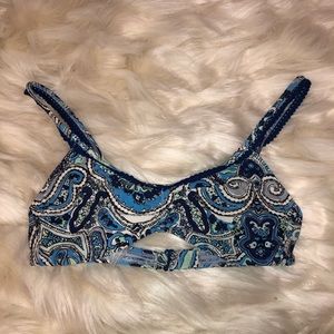 Women’s Blue Patterned Bikini Top